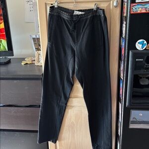 Yigal Azrouel Men’s Black Leather Waist Sweatpants Joggers-30